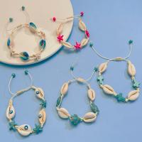 Shell Jewelry Sets, Cotton Thread, bracelet & necklace, with Shell & Resin, fashion jewelry & for woman 