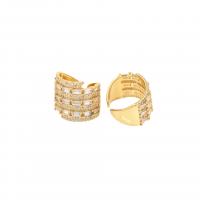 Cubic Zirconia Micro Pave Brass Finger Ring, plated, Unisex & micro pave cubic zirconia, golden 