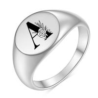 Titanium Steel Finger Ring, plated, Unisex  platinum color 
