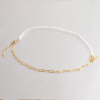 Titan Schmuck Halskette, Titanstahl, mit Kunststoff Perlen, mit Verlängerungskettchen von 5CM, plattiert, für Frau, keine, Länge:ca. 45 cm, verkauft von PC