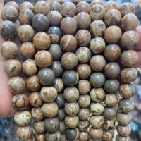 Single Gemstone Beads, Map Stone, Round, polished, DIY Approx 38 cm 