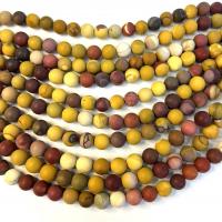 Einzelne Edelstein Perlen, Mookait Stein, rund, poliert, DIY & verschiedene Größen vorhanden, Länge:ca. 38 cm, verkauft von Strang