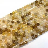Single Gemstone Beads, Golden Healer Quartz, Round, polished, DIY Approx 38 cm 