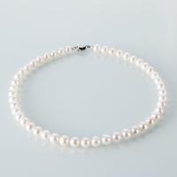 perle d'eau douce cultivée collier, avec Argent sterling 925, Rond, bijoux de mode & pour femme, blanc, 8.5-9.5mm cm, Vendu par brin
