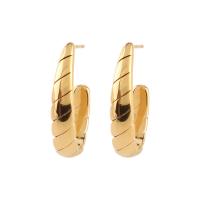 Edelstahl Stud Ohrring, 304 Edelstahl, 18K vergoldet, Modeschmuck & für Frau, goldfarben, 26x22mm, verkauft von Paar