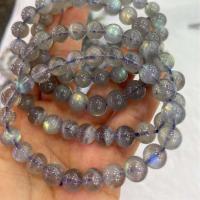 Perles en labradorite, Rond, bijoux de mode & unisexe & normes différentes pour le choix, gris Environ 18 cm, Vendu par PC