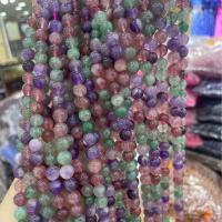 Gemischte Farbe Quarz Perlen, Strawberry Quartz, rund, DIY & verschiedene Größen vorhanden, gemischte Farben, Länge:ca. 38 cm, verkauft von Strang