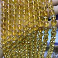 Natural Citrine Beads, Round, DIY & faceted, yellow Approx 38 cm 