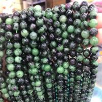 Perles en rouge vert, Rubis en Zoïsite, Rond, DIY & normes différentes pour le choix, couleurs mélangées Environ 38 cm, Vendu par brin