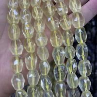 Versilberte Einzelader Murano Europa Perlen, Zitronenquarz, Klumpen, DIY & facettierte, gelb, 12x15mm, Länge:ca. 38 cm, verkauft von Strang