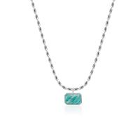 Sterling Silver Jewelry Necklace, 925 Sterling Silver, with ​Amazonite​, with 1.97inch extender chain, fashion jewelry & for woman Approx 15.74 Inch 