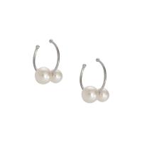 925 Sterling Silver Earring Clip, with Shell Pearl, plated, fashion jewelry & for woman 
