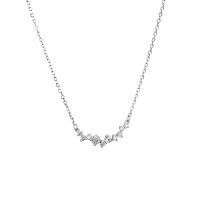 Cubic Zircon Micro Pave Sterling Silver Necklace, 925 Sterling Silver, plated, fashion jewelry & micro pave cubic zirconia & for woman Approx 18.3 Inch 