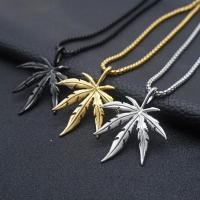 Stainless Steel Jewelry Necklace, 304 Stainless Steel, Maple Leaf, fashion jewelry & Unisex 