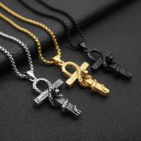 Stainless Steel Jewelry Necklace, 304 Stainless Steel, Cross, Vacuum Ion Plating, fashion jewelry & Unisex 