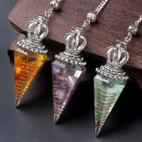 Gemstone Jewelry Pendant, with Resin & Iron, fashion jewelry Approx 30 cm [