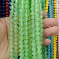 Vernickelt Glasperlen, rund, DIY, keine, 8mm, 10PCs/Tasche, 52PCs/Strang, verkauft von Tasche