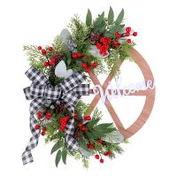 Christmas Wreath, three-ply board, with Cloth & Plastic, Round, Christmas Design & fashion jewelry 