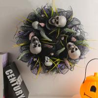 Polypropylene Yarn Halloween Decoration Door Hanger, with Plastic, Skull, Halloween Design & fashion jewelry 