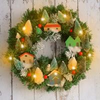 Christmas Wreath, Plastic, with Wood & Iron, Christmas Tree, Christmas Design & fashion jewelry, green 
