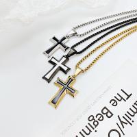 Stainless Steel Jewelry Necklace, 304 Stainless Steel, Cross, plated, fashion jewelry & for man 