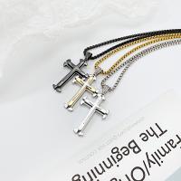 Stainless Steel Jewelry Necklace, 304 Stainless Steel, Cross, plated, fashion jewelry & for man 