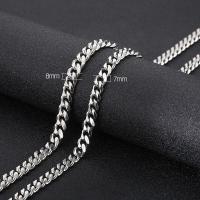 Titanium Steel Chain Necklace, handmade, Unisex original color 