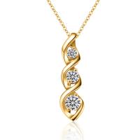 Cubic Zircon Micro Pave Brass Necklace, with 2Inch extender chain, fashion jewelry & micro pave cubic zirconia Approx 18 Inch 
