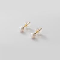 Sterling Silver Natural Pearl Stud Earring, 925 Sterling Silver, with Freshwater Pearl, fashion jewelry 
