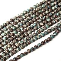 Single Gemstone Beads, Green Eye Stone, Round, polished, DIY Approx 38 cm 