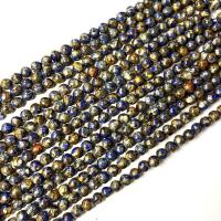 Einzelne Edelstein Perlen, synthetischer Lapis, rund, poliert, DIY & verschiedene Größen vorhanden, Länge:ca. 38 cm, verkauft von Strang