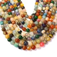 Natürliche Crackle Achat Perlen, Geknister Achat, rund, poliert, DIY & verschiedene Größen vorhanden & facettierte, keine, Länge:ca. 38 cm, verkauft von Strang