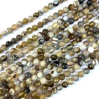 Natürliche Streifen Achat Perlen, rund, poliert, DIY & verschiedene Größen vorhanden & facettierte, verkauft von Strang