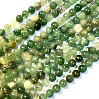 Single Gemstone Beads, Green Calcedony, Round, polished, DIY, 8mm Approx 38 cm 