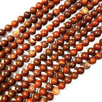 Jaspis Brekzien Perlen, Jaspis Brecciated, rund, poliert, DIY, 8mm, Länge:ca. 38 cm, verkauft von Strang