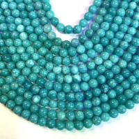 Perles de pierre gemme unique, jade, Rond, DIY & normes différentes pour le choix, bleu Environ 38 cm, Vendu par brin