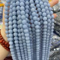 Single Gemstone Beads, Angelite, Round, DIY, blue, 6mm Approx 38 cm 
