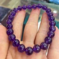 Bracelets quartz, améthyste, Rond, bijoux de mode & unisexe & normes différentes pour le choix, violet Environ 18 cm, Vendu par PC