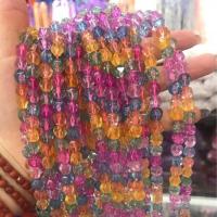 Translucent Glass Beads, Polygon, DIY & faceted, mixed colors Approx 38 cm 