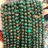 Perles de pierre gemme unique, Pierre cloisonnée, Rond, DIY & normes différentes pour le choix, vert Environ 38 cm, Vendu par brin