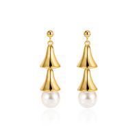 Sterling Silver Pearl Drop Earring, 925 Sterling Silver, with Freshwater Pearl, plated, fashion jewelry & for woman 9mm 
