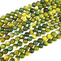 Natürliche Streifen Achat Perlen, rund, poliert, DIY & verschiedene Größen vorhanden, grün, Länge:ca. 38 cm, verkauft von Strang