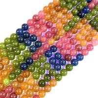 Einzelne Edelstein Perlen, Jade, rund, DIY & verschiedene Größen vorhanden, farbenfroh, Länge:ca. 38 cm, verkauft von Strang