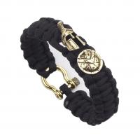 Nylon Cord Bracelets, Zinc Alloy, with Parachute Cord, Helmet, plated, fashion jewelry & Unisex 