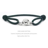 Titanium Steel Bracelet & Bangle, with Milan Cord, Handcuffs, fashion jewelry & Unisex 