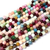 Einzelne Edelstein Perlen, Jade, rund, poliert, DIY & verschiedene Größen vorhanden & facettierte, keine, Länge:ca. 38 cm, verkauft von Strang
