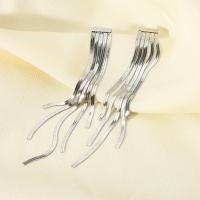 Fashion Fringe Earrings, 304 Stainless Steel, Vacuum Ion Plating, fashion jewelry & for woman 110mm 