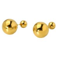 Edelstahl Stud Ohrring, 304 Edelstahl, Vakuum-Ionen-Beschichtung, Modeschmuck & für Frau, goldfarben, verkauft von Paar