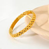 Stainless Steel Bangle, 304 Stainless Steel, 18K gold plated, fashion jewelry & for woman, golden, Inner Approx 58mm 