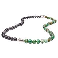 Gemstone Necklaces, Natural Stone, with 304 Stainless Steel, handmade, fashion jewelry & Unisex Approx 45 cm 